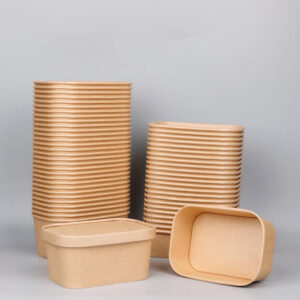 Paper Lid for Rectangular Container (500/650/750/1000ml) Kraft